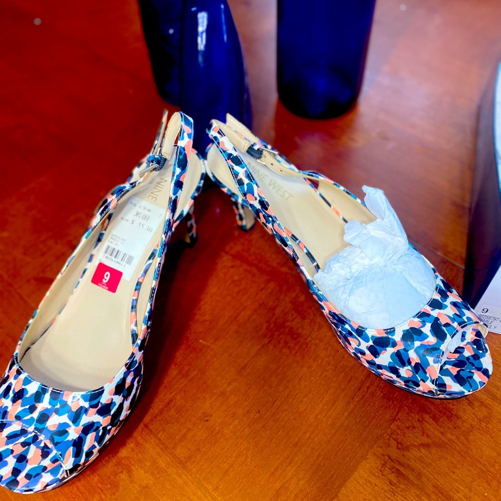 Nine West sling backs platforms